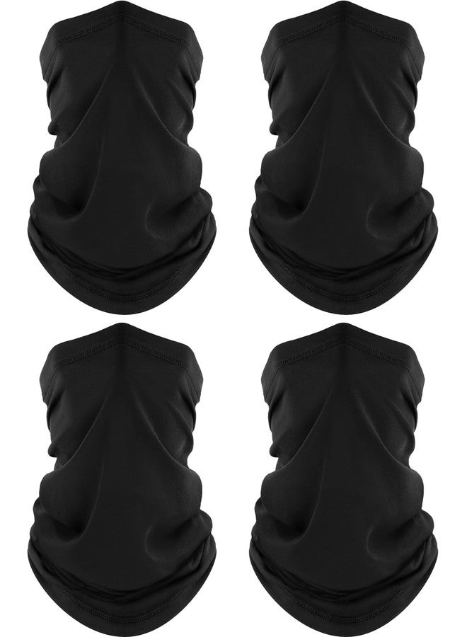 ROXUN 4 Pack Neck Gaiter, Cooling Breathable Face Mask UV Protection Scarf Hiking Bandana for Men/Women 4 Black - Image 1